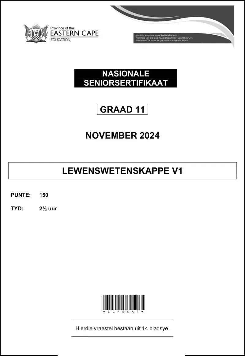 Grade 11 Life Sciences past paper 2024 – life sciences p1 gr11 qp nov2024 afr d
