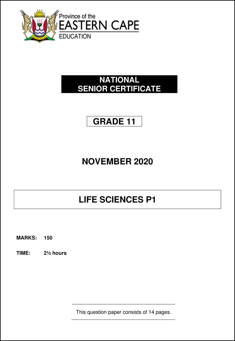 Life Sciences P1 QP Gr11 Nov 2020 Eng