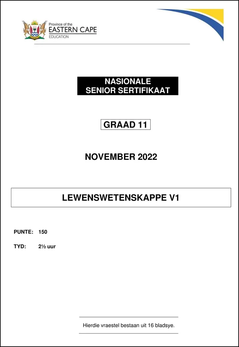 Life Sciences P1 QP Gr11 Nov2022 Afr