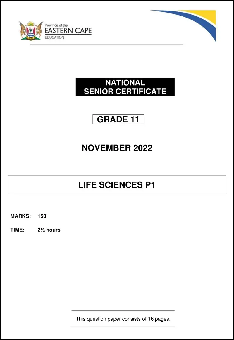 Life Sciences P1 QP Gr11 Nov2022 Eng