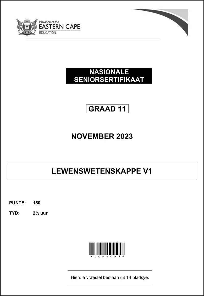 Grade 11 Life Sciences past paper 2023 – life sciences p1 qp gr11 nov2023 afr d