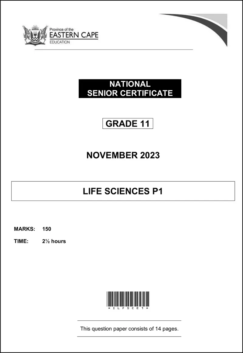 Grade 11 Life Sciences past paper 2023 – life sciences p1 qp gr11 nov2023 eng d