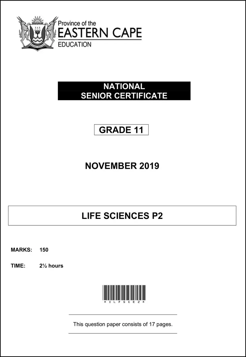 Grade 11 Life Sciences past paper 2019 – life sciences p2 gr11 qp nov 2019 eng d