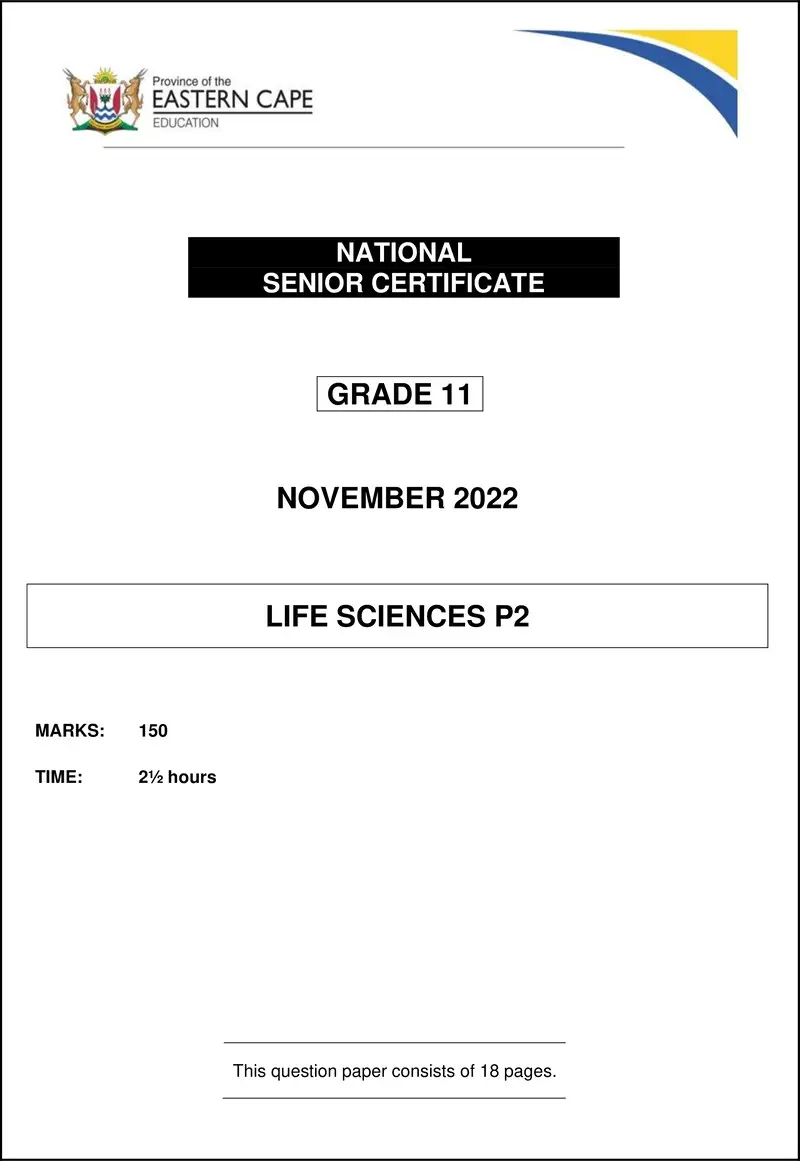 Grade 11 Life Sciences past paper 2022 – life sciences p2 gr11 qp nov 2022 eng