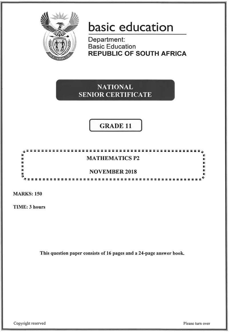 Mathematics P2 Grade 11 Nov 2018 Eng 1