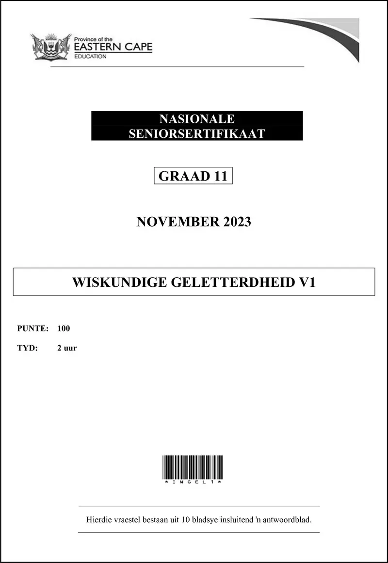 Maths Lit P1 QP Gr11 Nov2023 Afr D