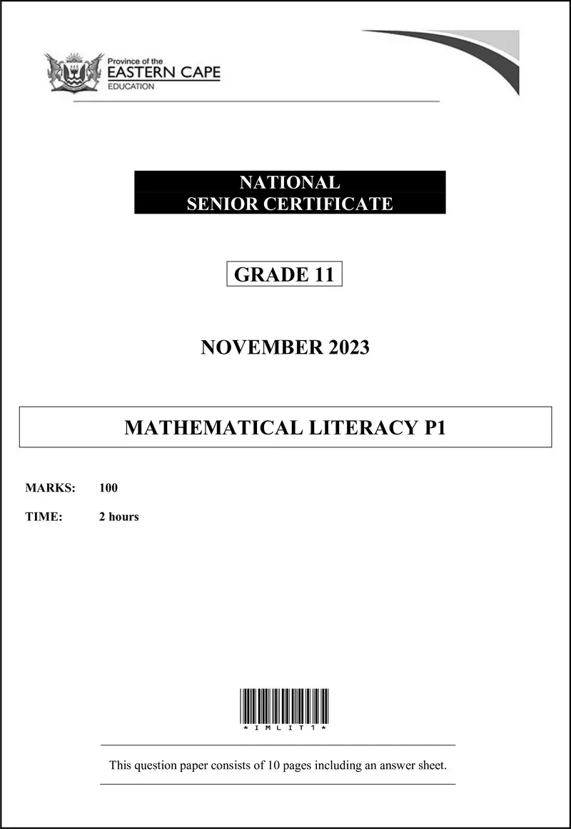 Maths Lit P1 QP Gr11 Nov2023 Eng D