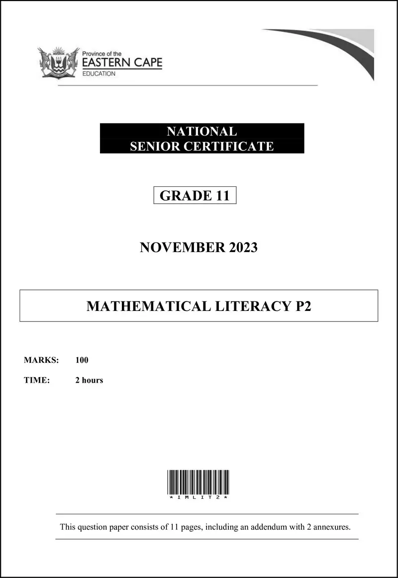 Maths Lit P2 QP Gr11 Nov 2023 Eng D