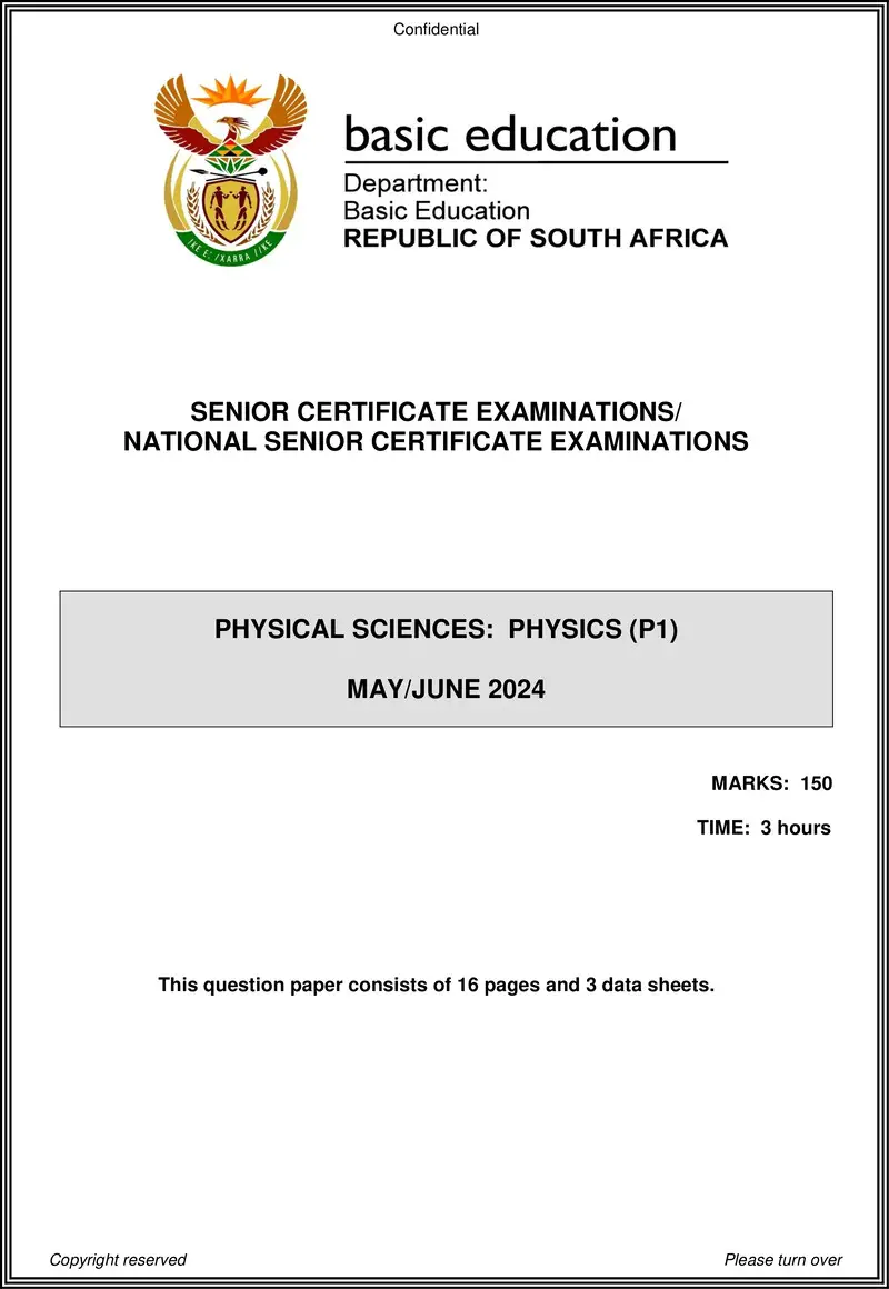 Physical Sciences P1 May June 2024 Eng