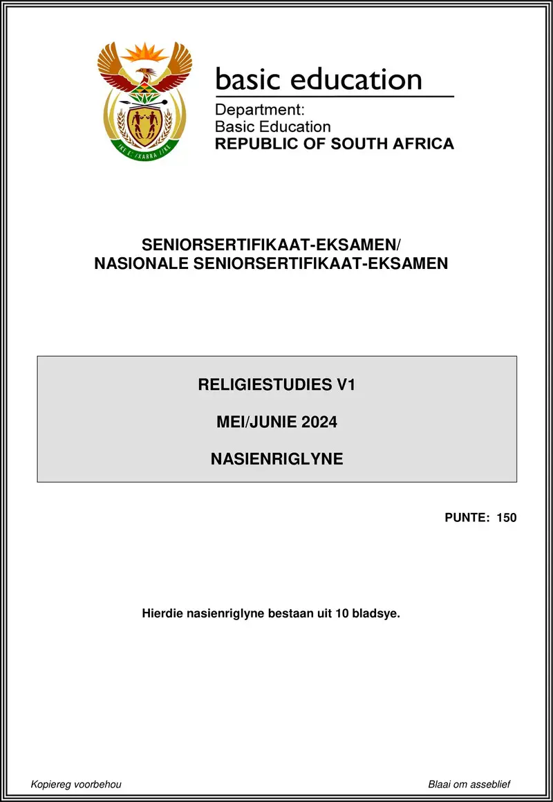 Religion Studies P1 May June 2024 Mg Afr Doc