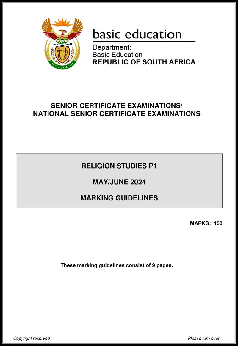 Religion Studies P1 May June 2024 Mg Eng Doc