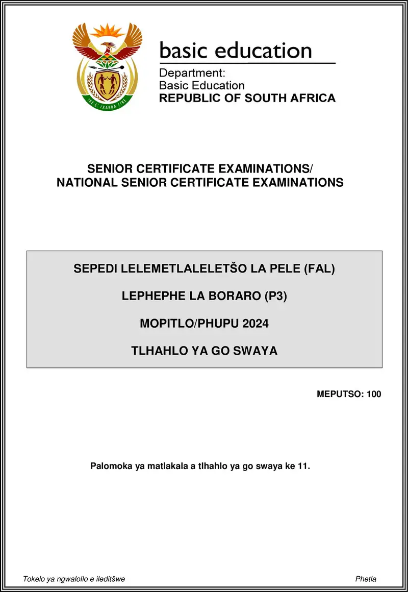 Sepedi Fal P3 May June 2024 Mg