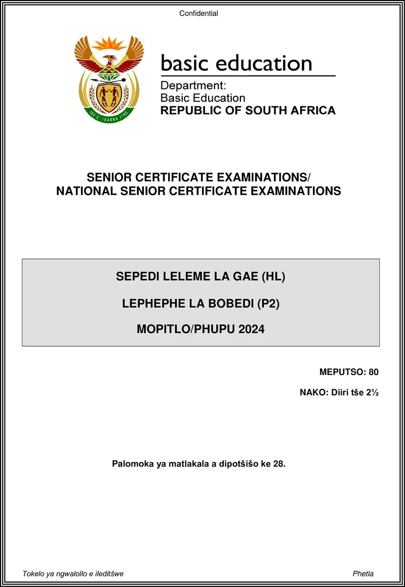 Sepedi Hl P2 May June 2024