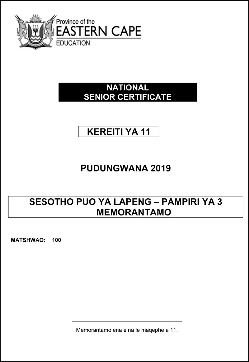 Ses Hl P3 Gr11 Memo Nov2019