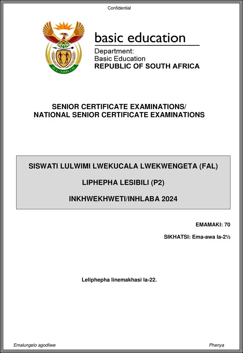 Siswati Fal P2 May June 2024