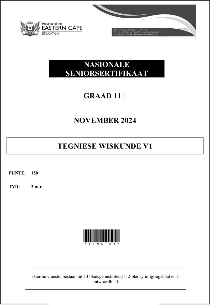 Technical Mathematics P1 QP Gr11 Afr Dd