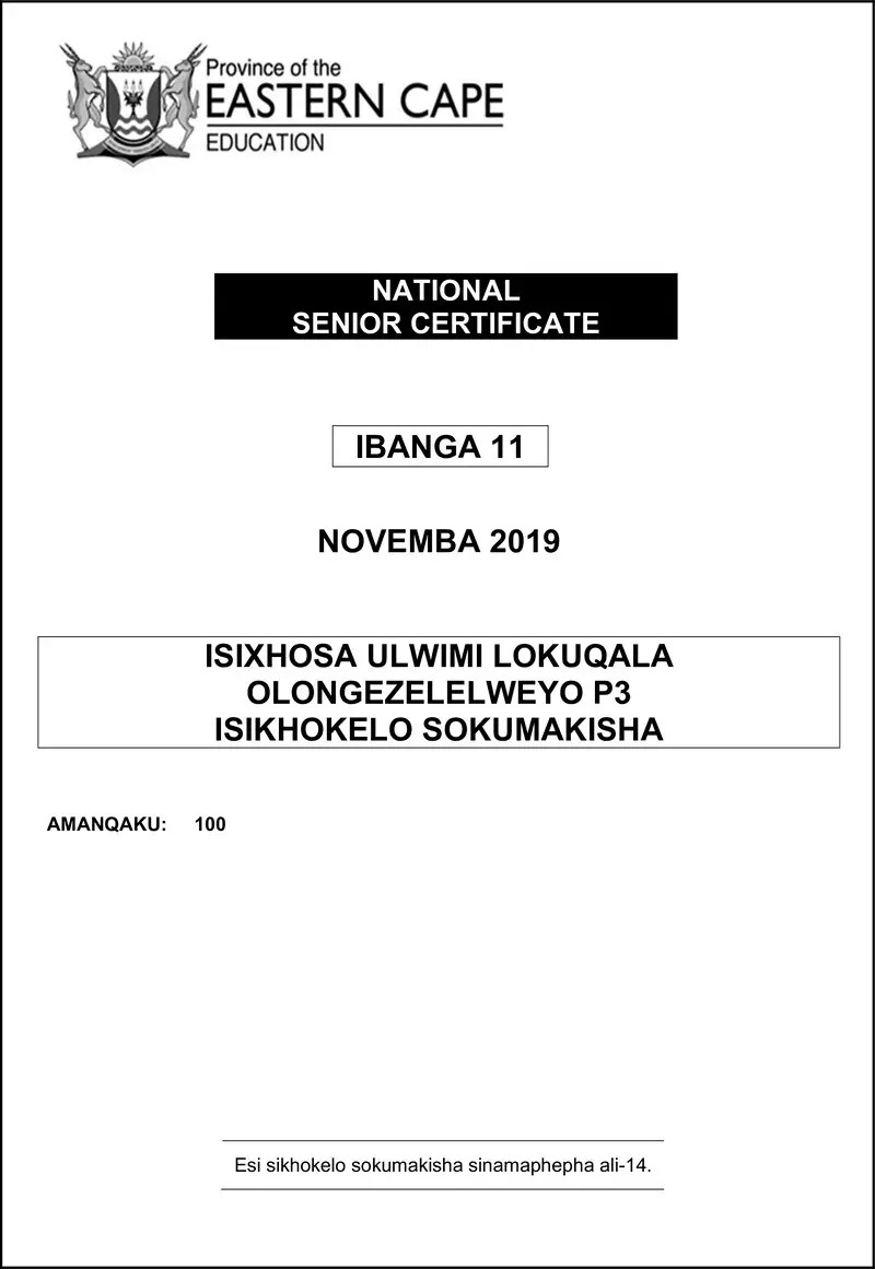 Grade 11 isiXhosa past paper 2019 – xhosa fal p3 memo gr11 nov 2019 d