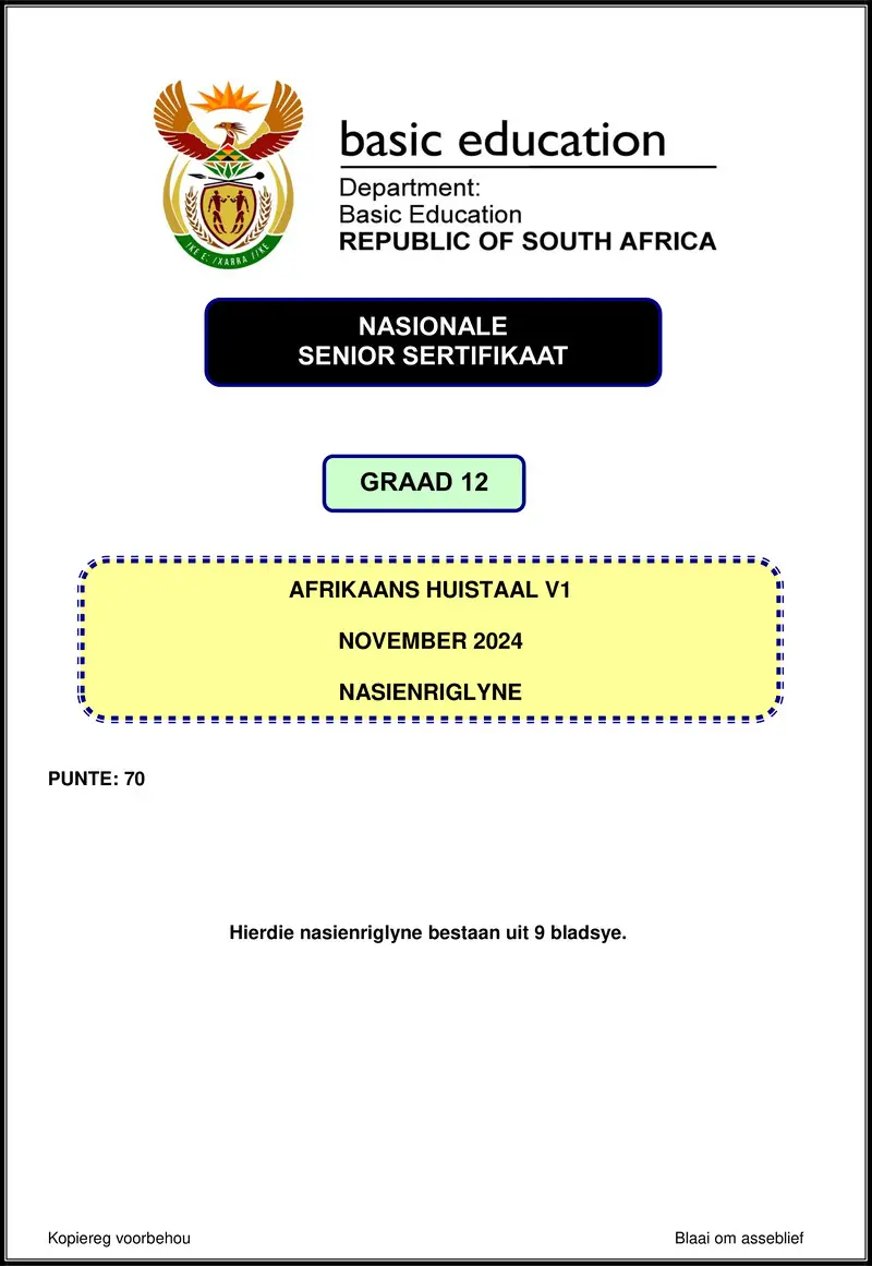 Afrikaans Hl P1 Nov 2024 Mg Gr12