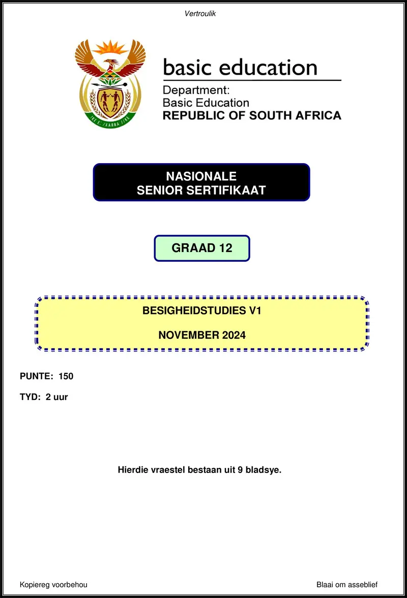 Business Studies P1 Nov 2024 Afr Gr12