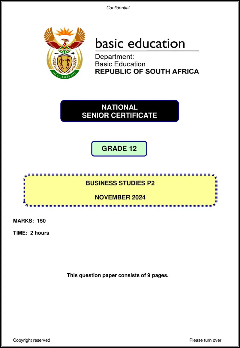 Business Studies P2 Nov 2024 Eng Gr12