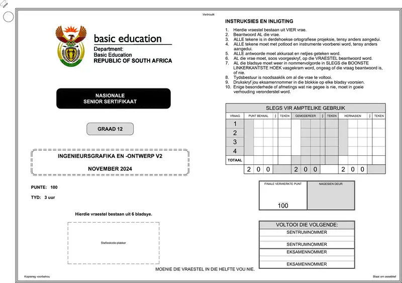 Engineering Graphics Design P2 Nov 2024 Afr Gr12