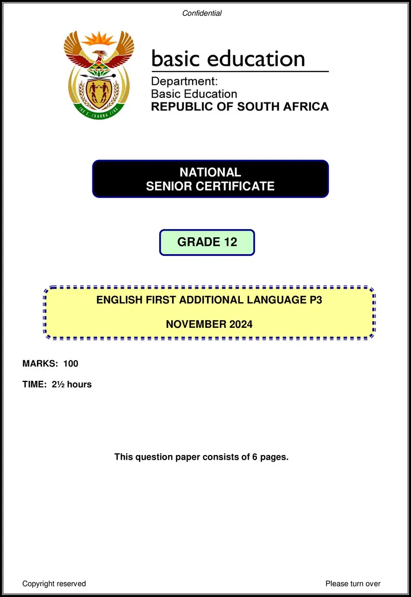 English Fal P3 Nov 2024 Gr12