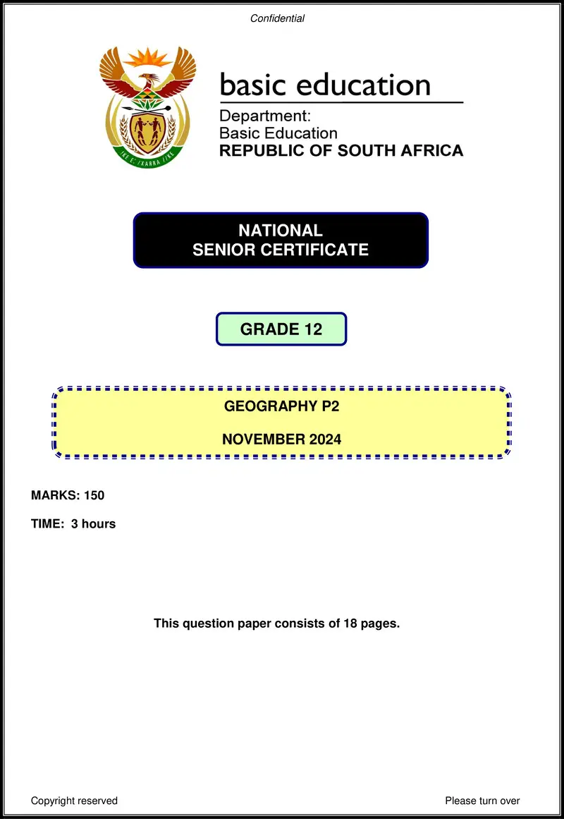 Grade 12 Geography past paper 2024 – geography p2 nov 2024 eng gr12