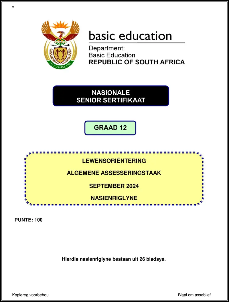 Grade 12 Life Orientation past paper 2024 – life orientation september 2024 mg afr gr12
