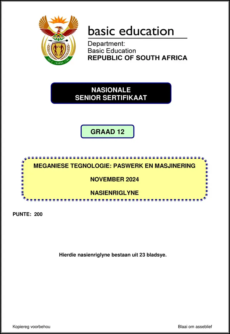 Mechanical Technology Nov 2024 Fitting And Machining Mg Afr Gr12