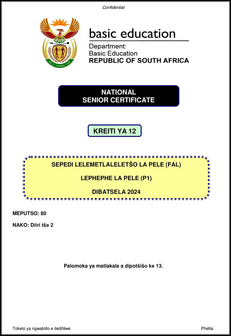 Sepedi Fal P1 Nov 2024 Gr12