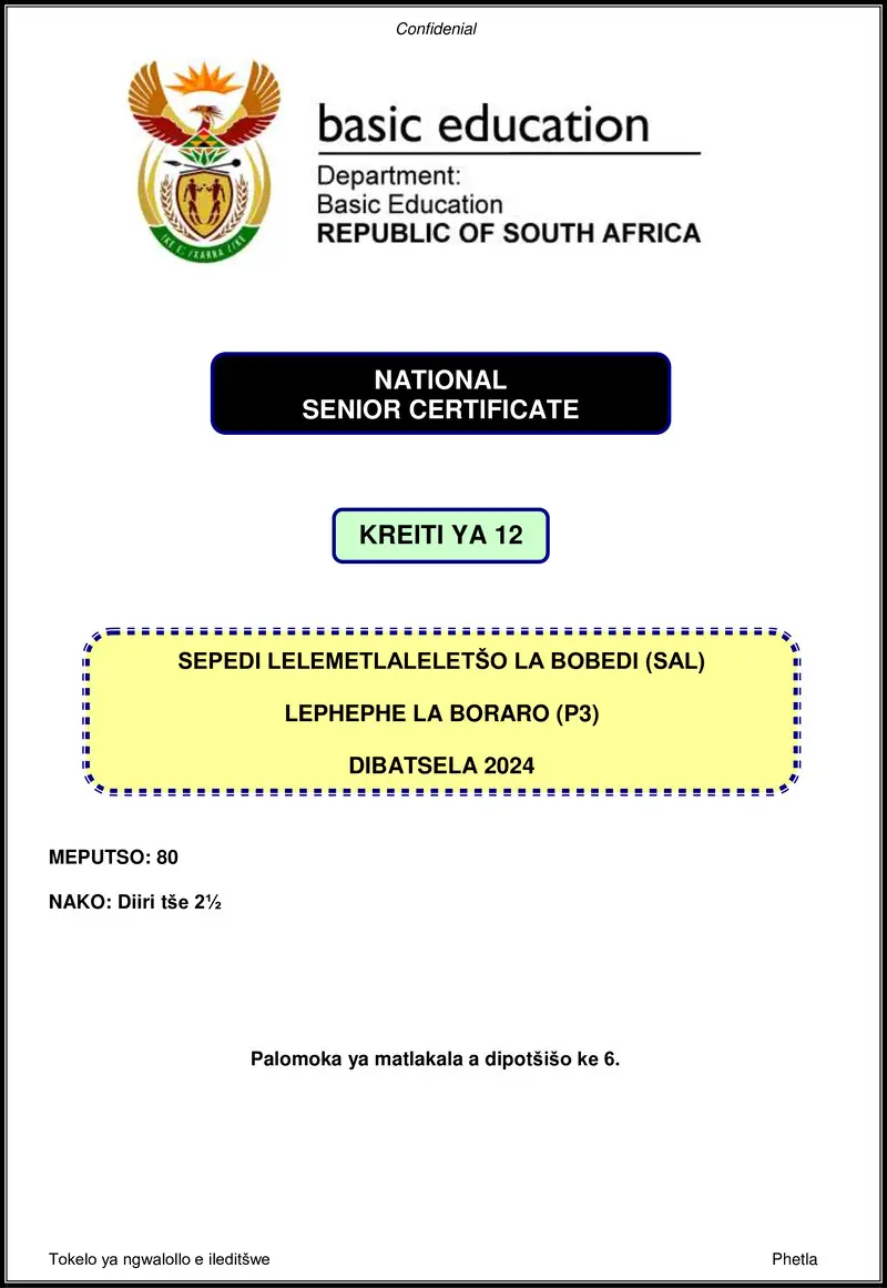 Sepedi Sal P3 Nov 2024 Gr12