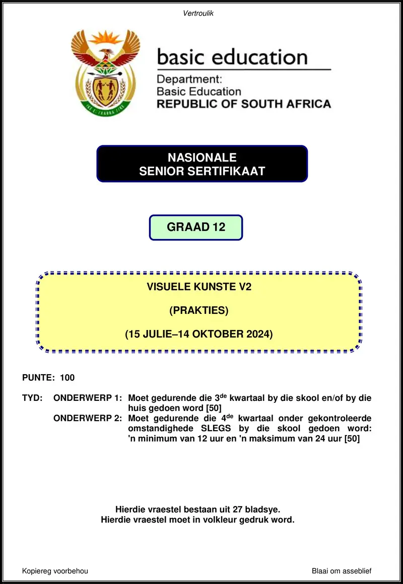 Visual Arts P2 Nov 2024 Afr Gr12
