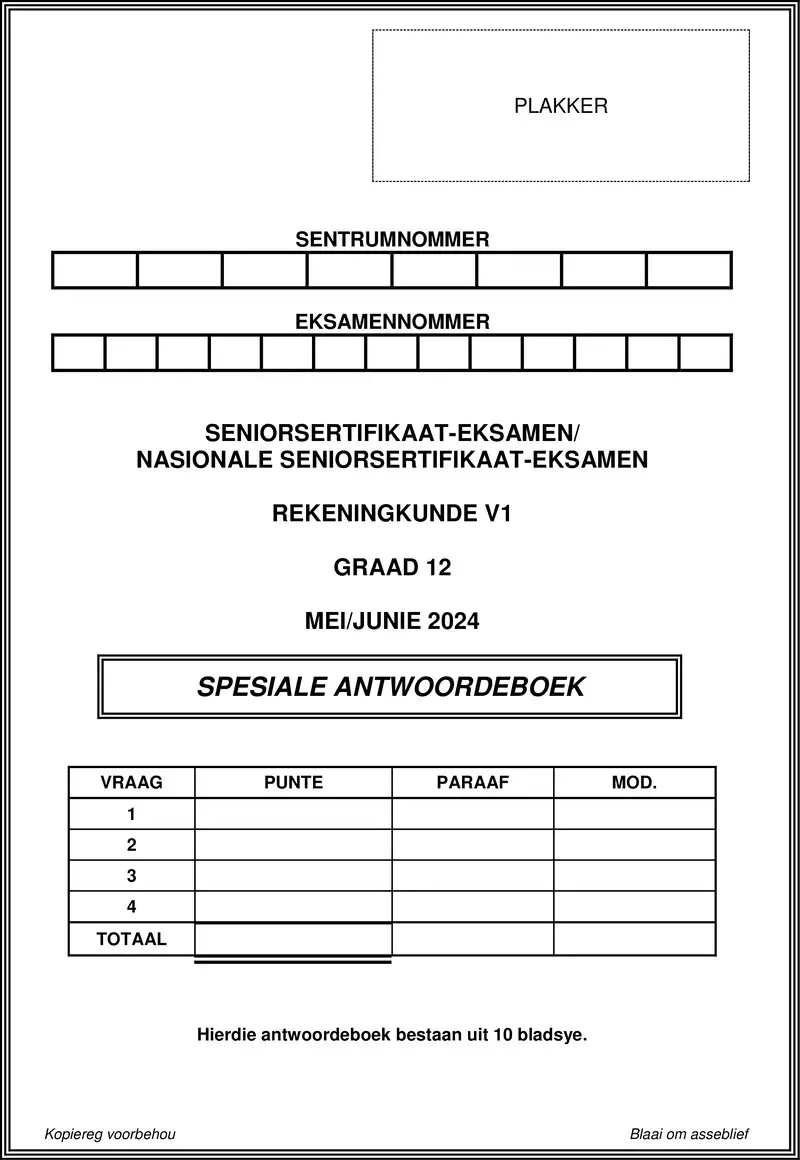 Accounting P1 May June 2024 Answer Book Afr Gr12