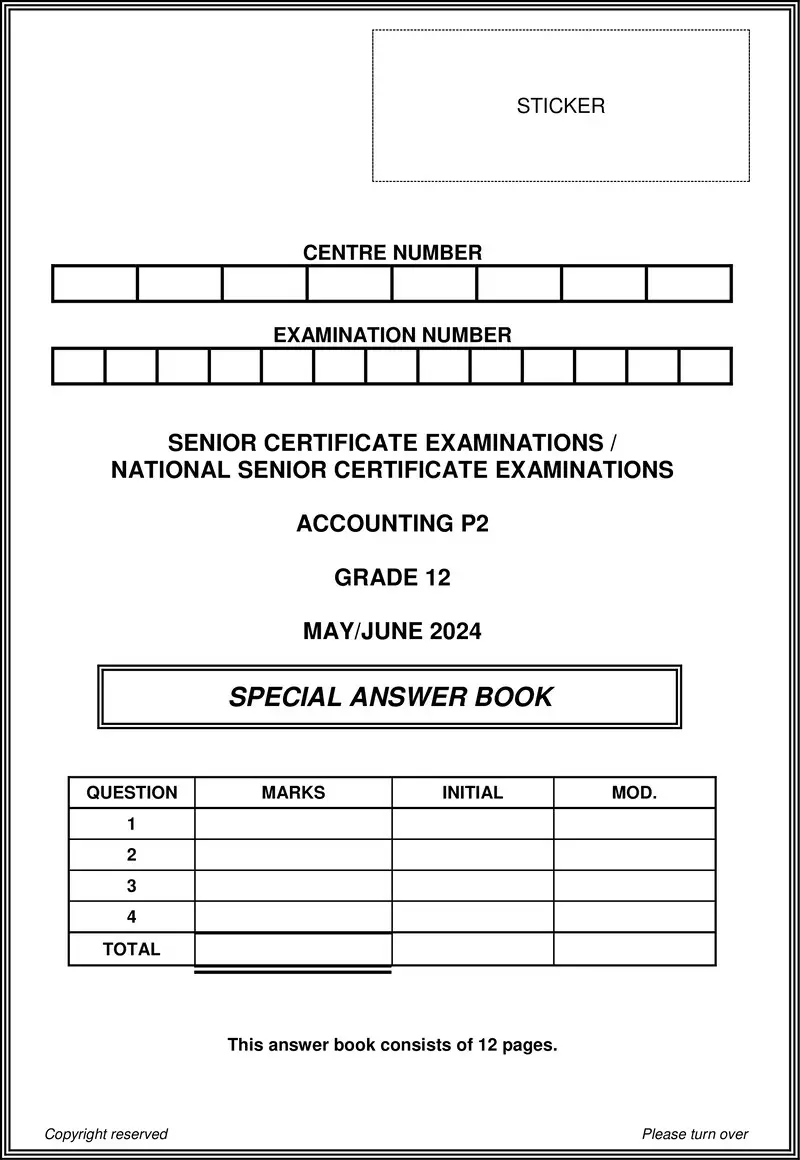 Accounting P2 May June 2024 Answer Book Eng Gr12