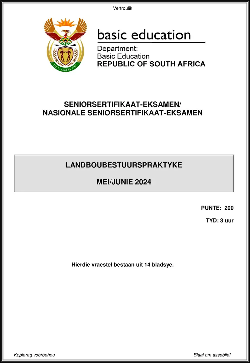 Agricultural Management Practices May June 2024 Afr Gr12