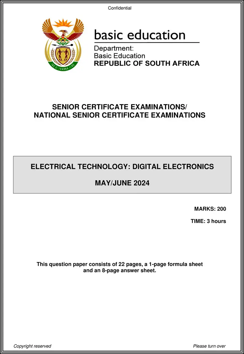 Grade 12 Electrical Technology past paper 2024 – electrical technology may june 2024 digital eng gr12