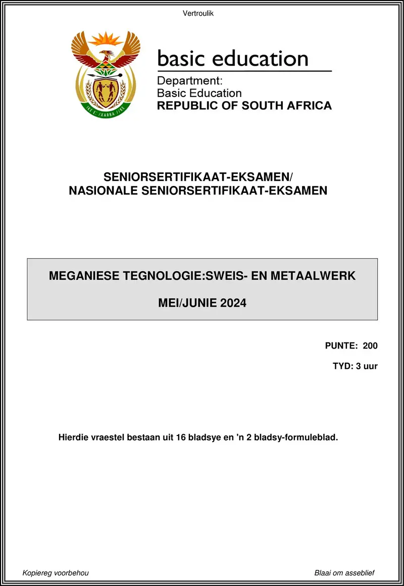 Mechanical Technology May June 2024 Welding And Metalwork Afr Gr12