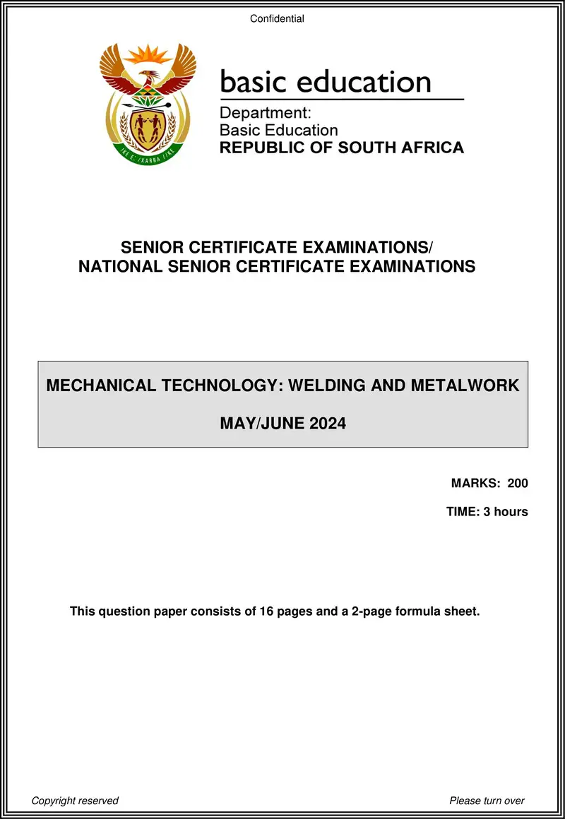 Mechanical Technology May June 2024 Welding And Metalwork Eng Gr12