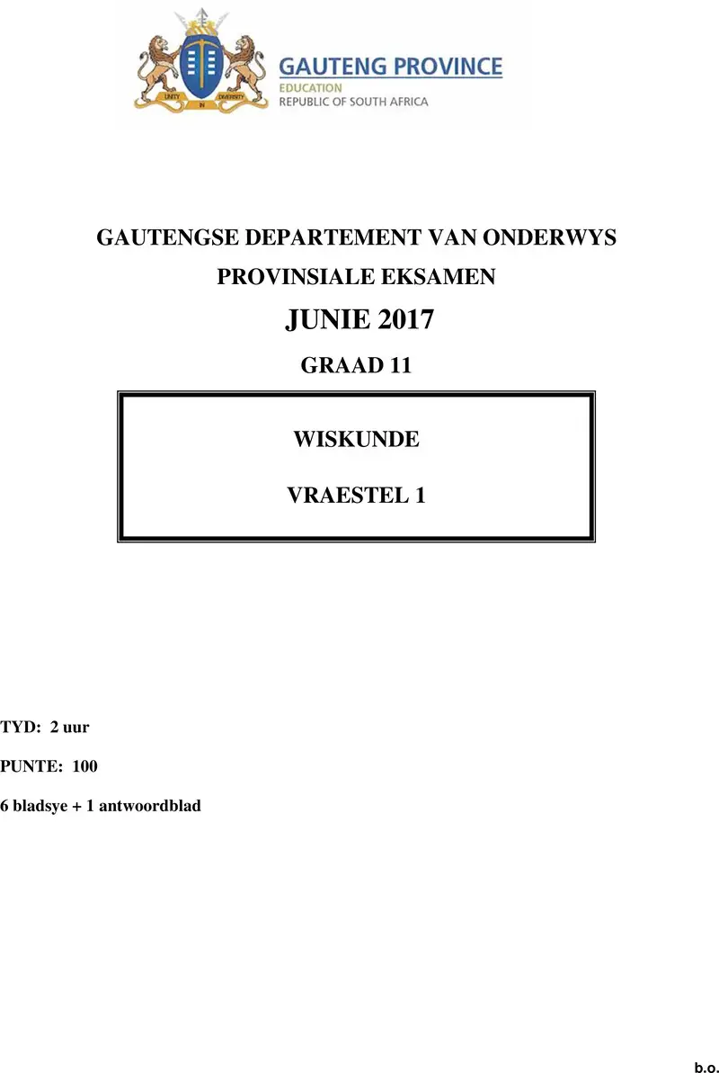 Grade 11 Mathematics past paper 2017 – grade 11 provincial exam mathematics p1 afr june 2017 qp