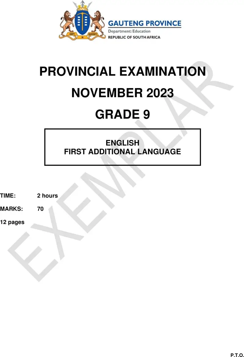 Grade 9 Provincial Exam Ng Fal November 2023 QP