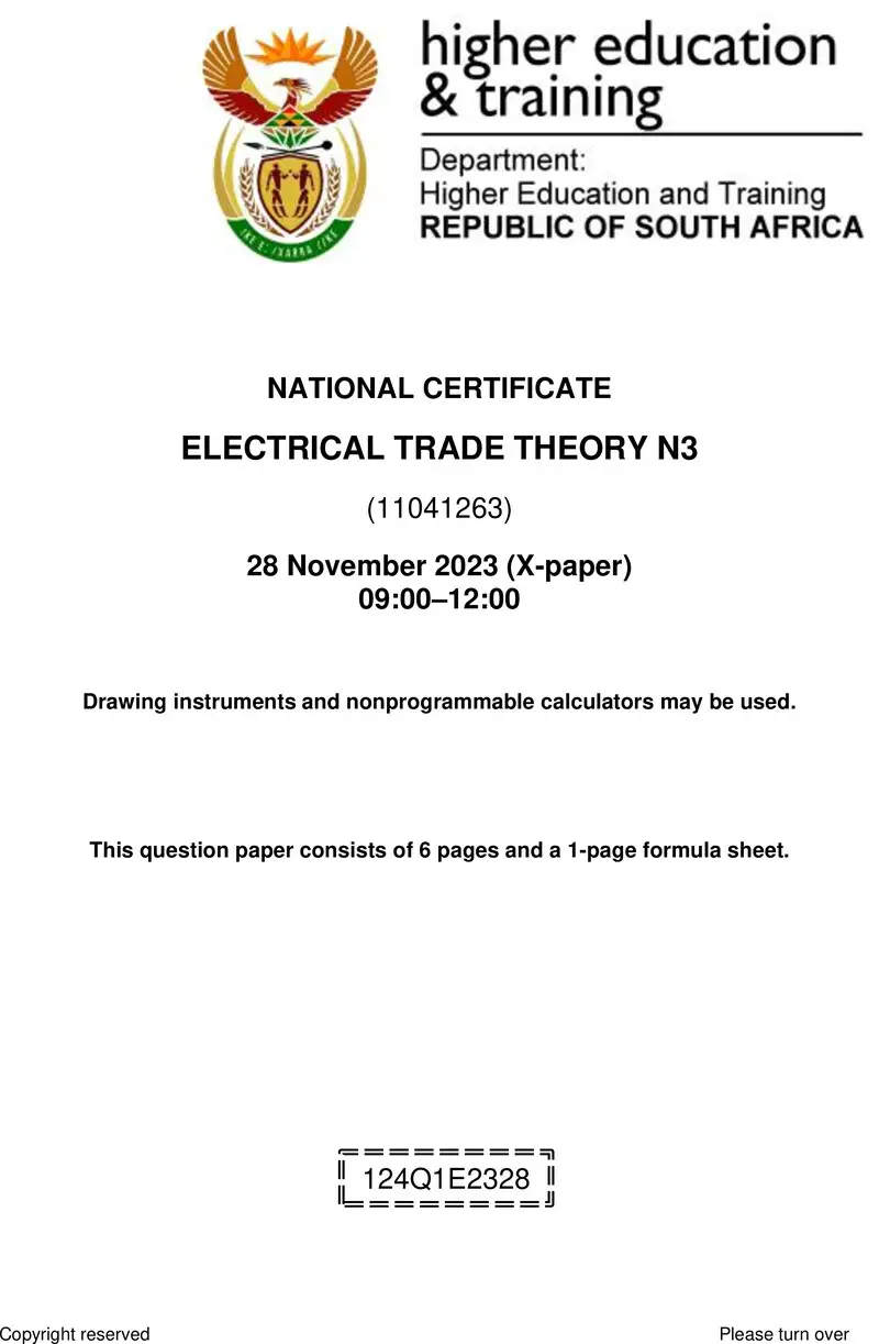 T520 Electrical Trade Theory N3 QP Nov 2023 Signed Off
