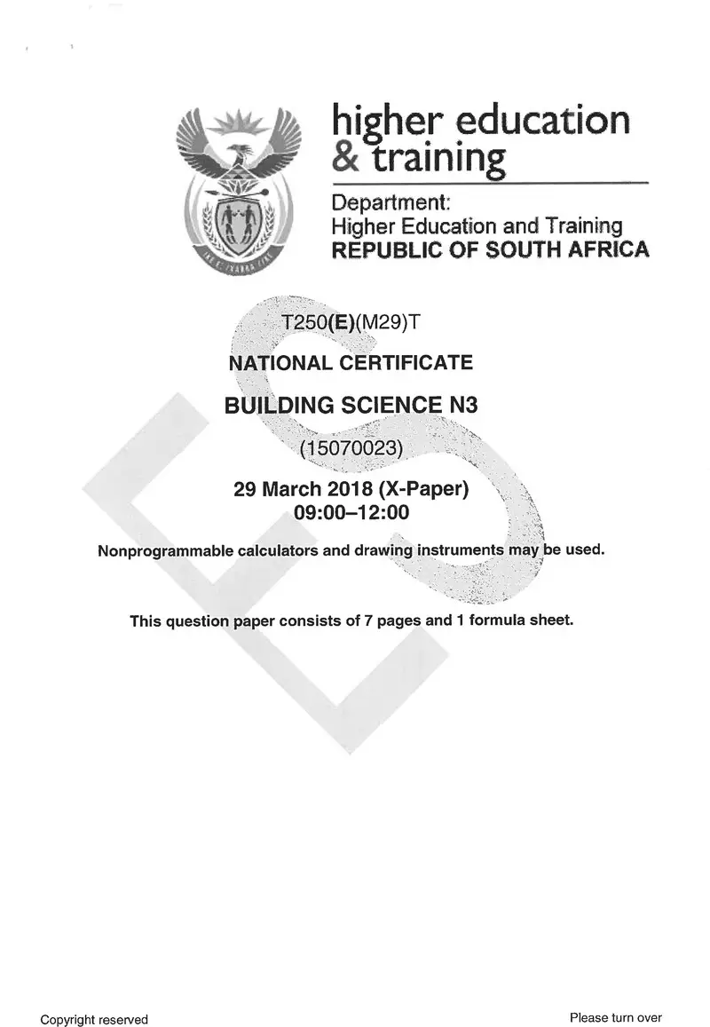 Science N3 Exam Paper 1 2018 preview