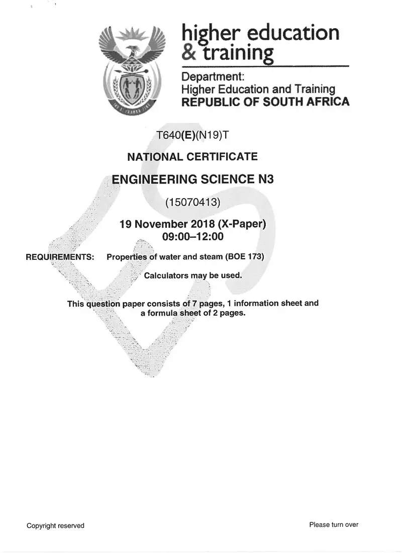 Science N3 Exam Paper 3 2018 preview