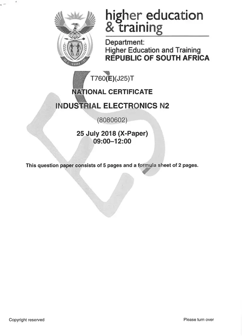 Electronics N2 Exam Paper 2 2018 preview