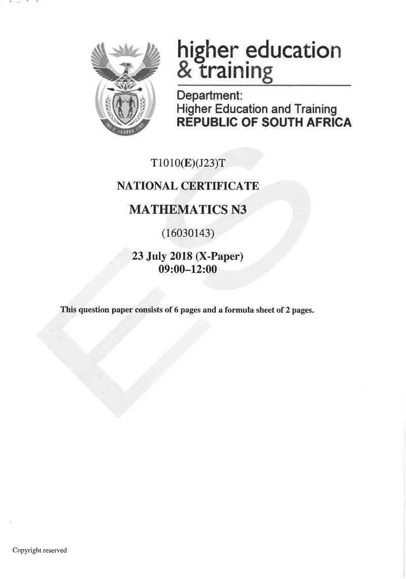 N3 Exam Paper 2 2018 preview