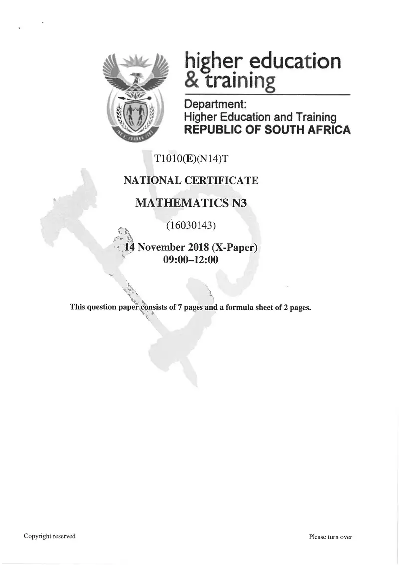 N3 Exam Paper 3 2018 preview