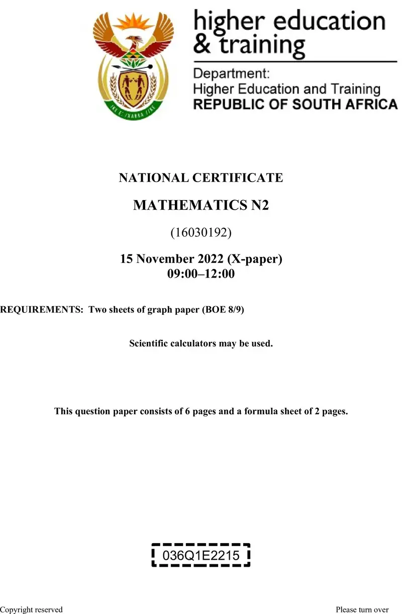 T1000 Mathematics N2 QP Nov 2022 Sign Off