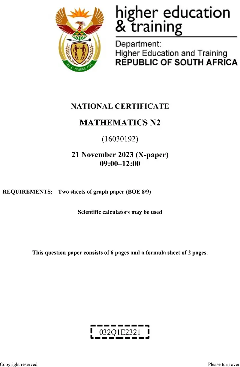 T1000 Mathematics N2 QP Nov 2023 Signed Off De Jager T