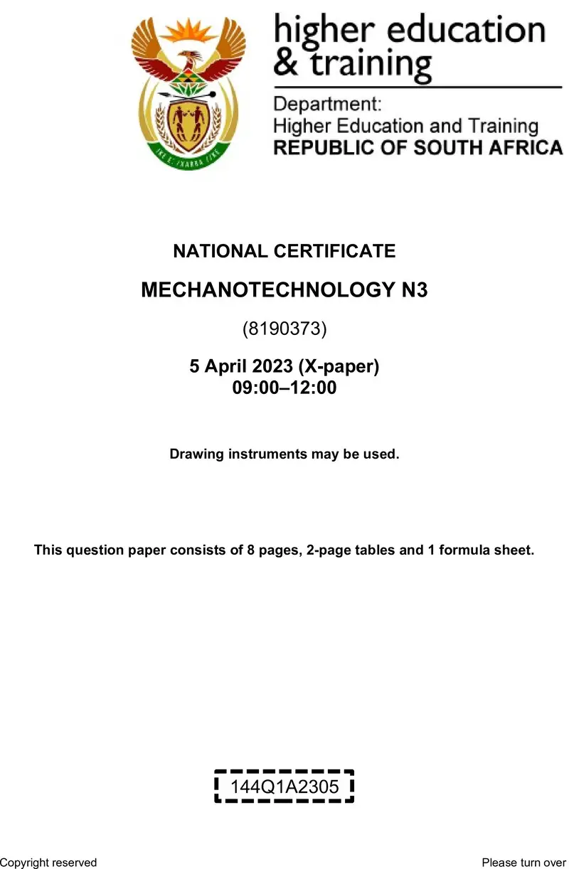 T1130 Mechanotechnology N3 QP April 2023 Signed Off