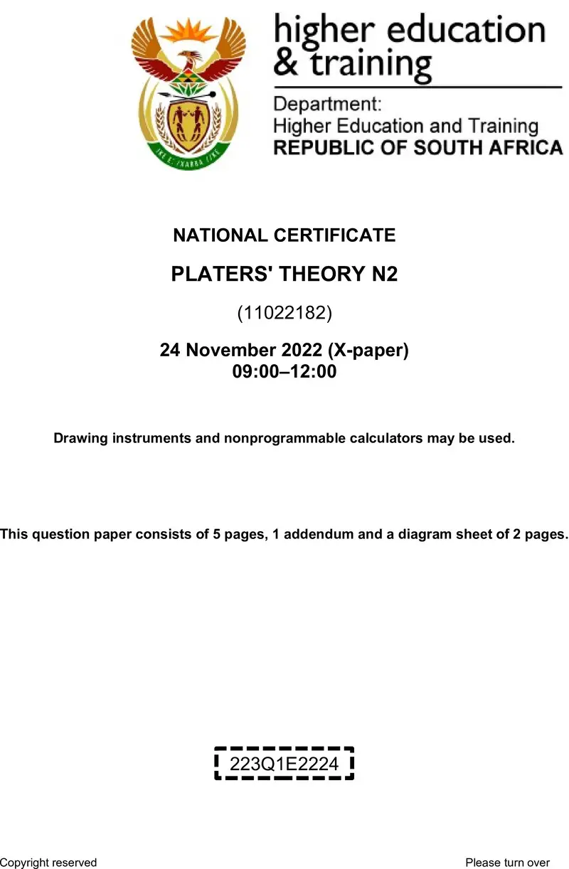 T1320 Platers Theory N2 QP Nov 2022 Signed Off